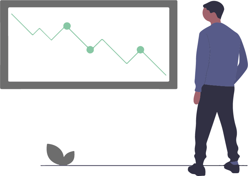 En man som står vid en graf