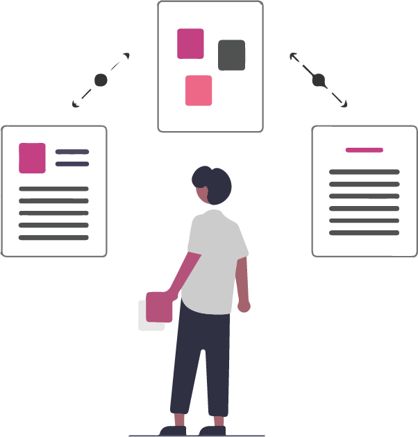 En person som tittar på ett system över hus saker hänger ihop