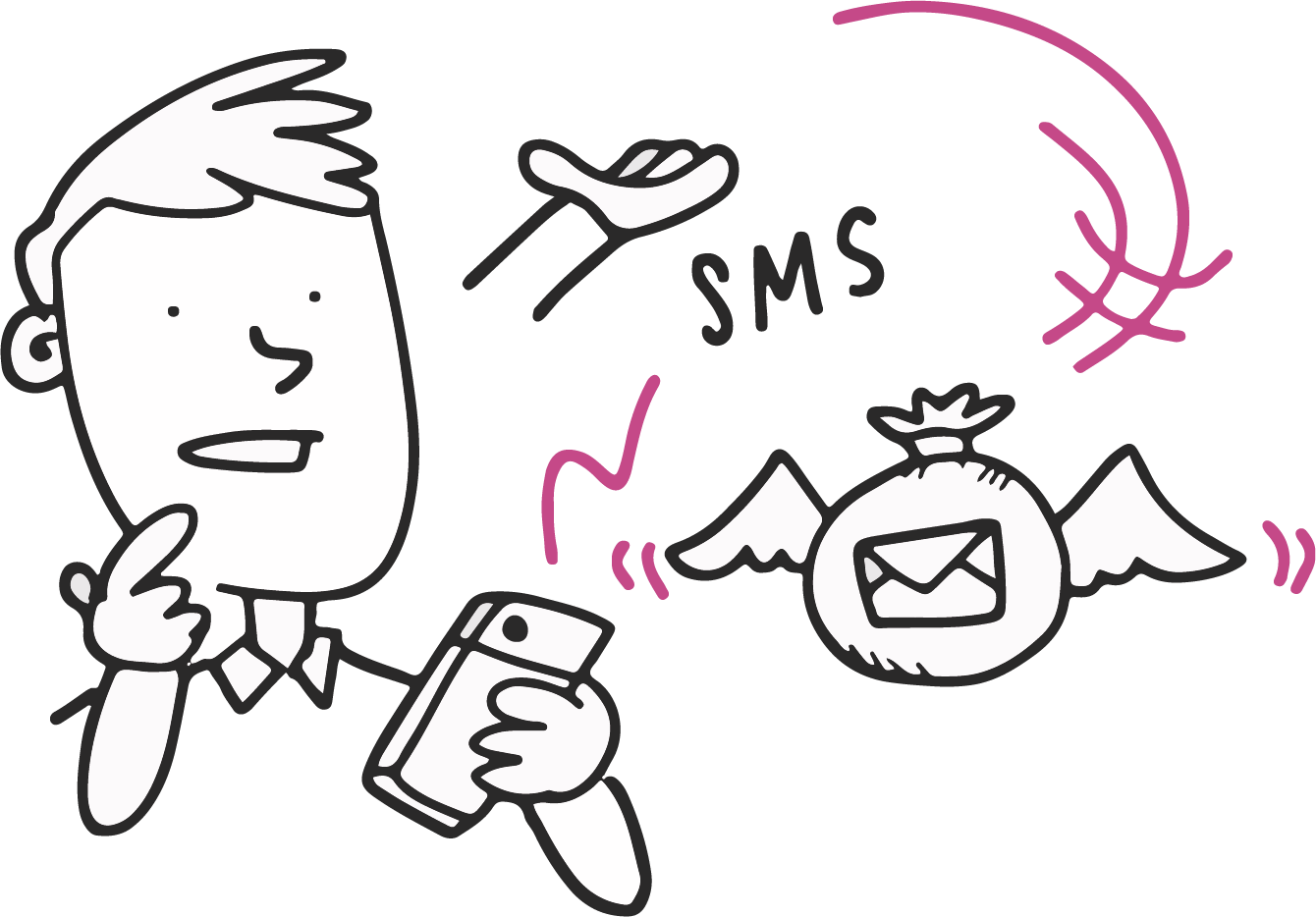 En person som tar ett sms-lån